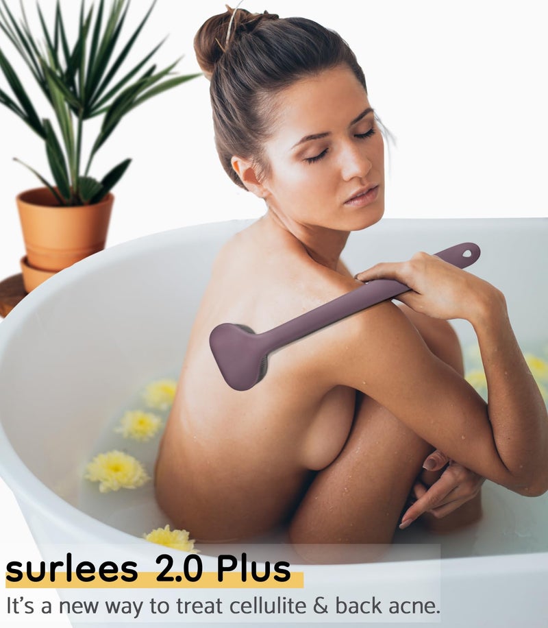 surlees Back Scrubber for Shower, Bath and Body Brush for Elderly, Men and Women, 15 Inch / 38 CM (White, Scrub Force 4) - Image 3
